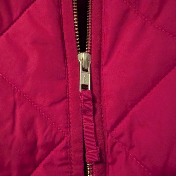J Crew Magenta Puffer Vest with gold metal details - Picture 3 of 6